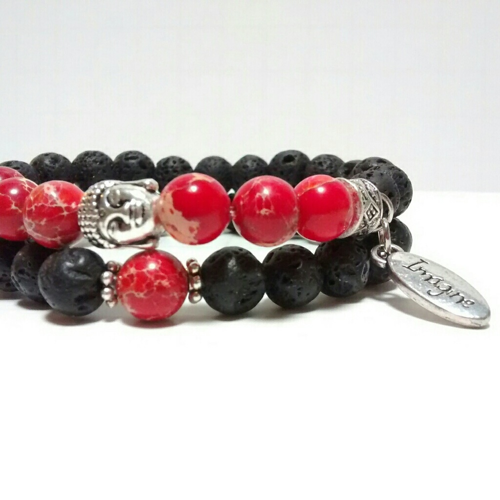 Couples Beaded Bracelet. Natural Stone Beads